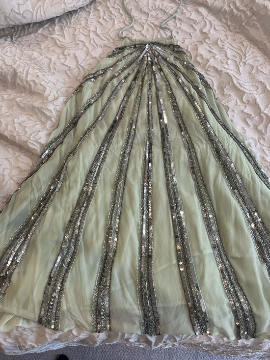 Free People Dresses & Skirts - Free People Pale Mint Green Sequin-Striped Mini Dress